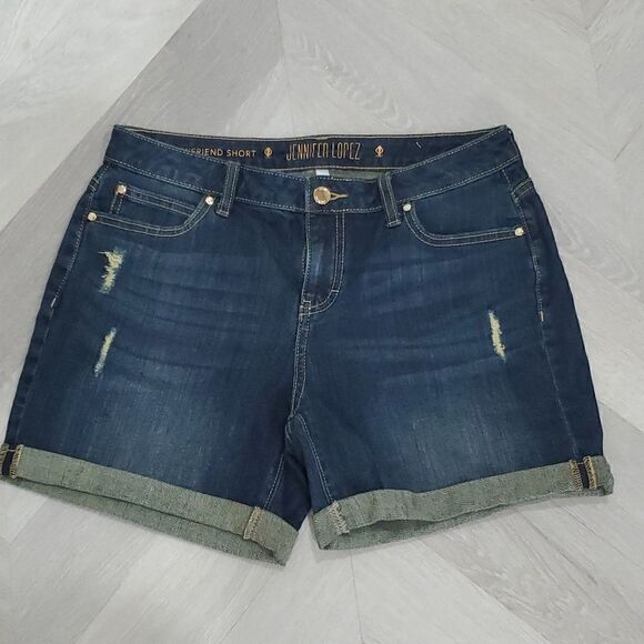Jennifer Lopez, Denim, Boyfriend Distressed Shorts, Nwot,  Size 6 - Picture 1 of 5